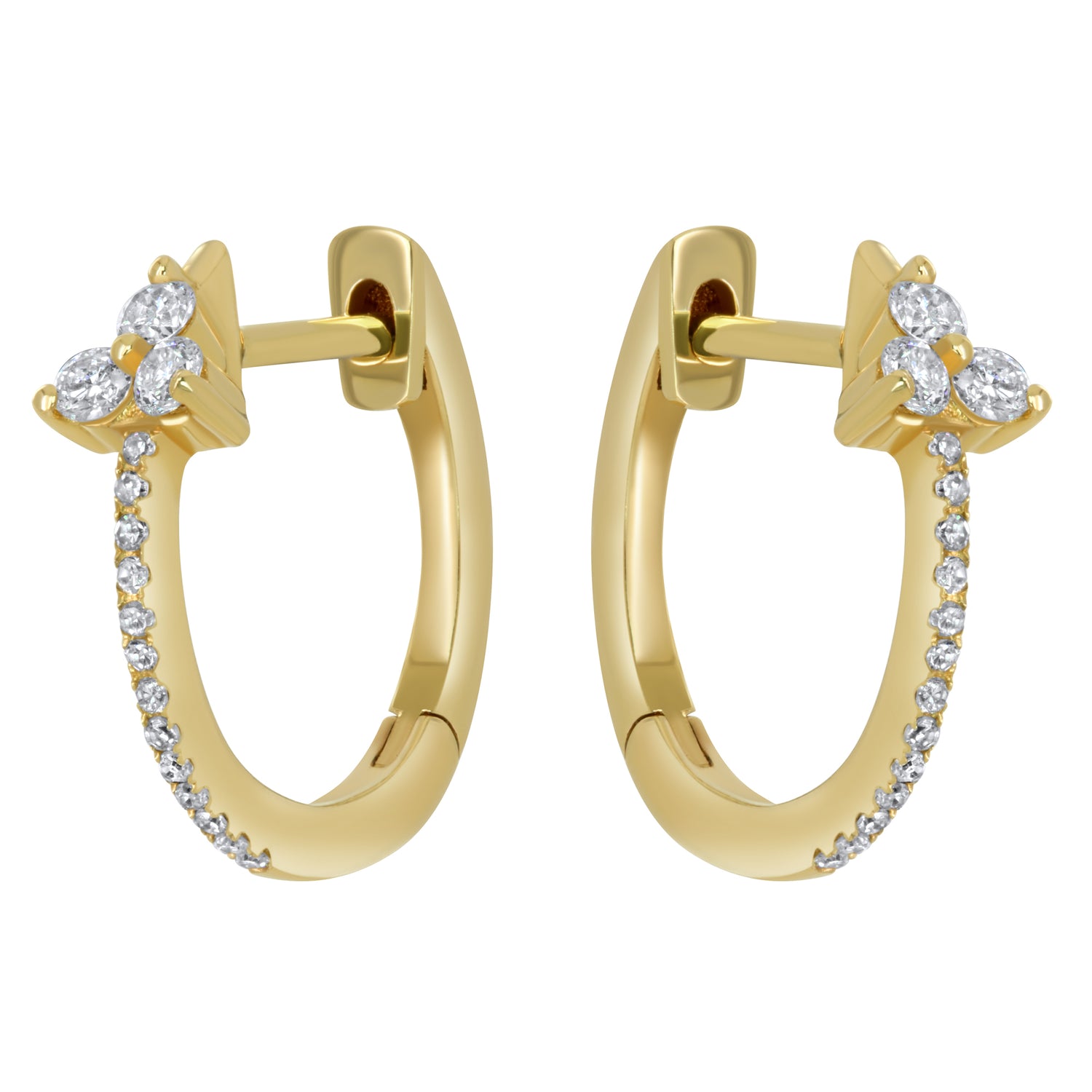 Jay Feder 14K Yellow Gold Diamond Huggie Earrings