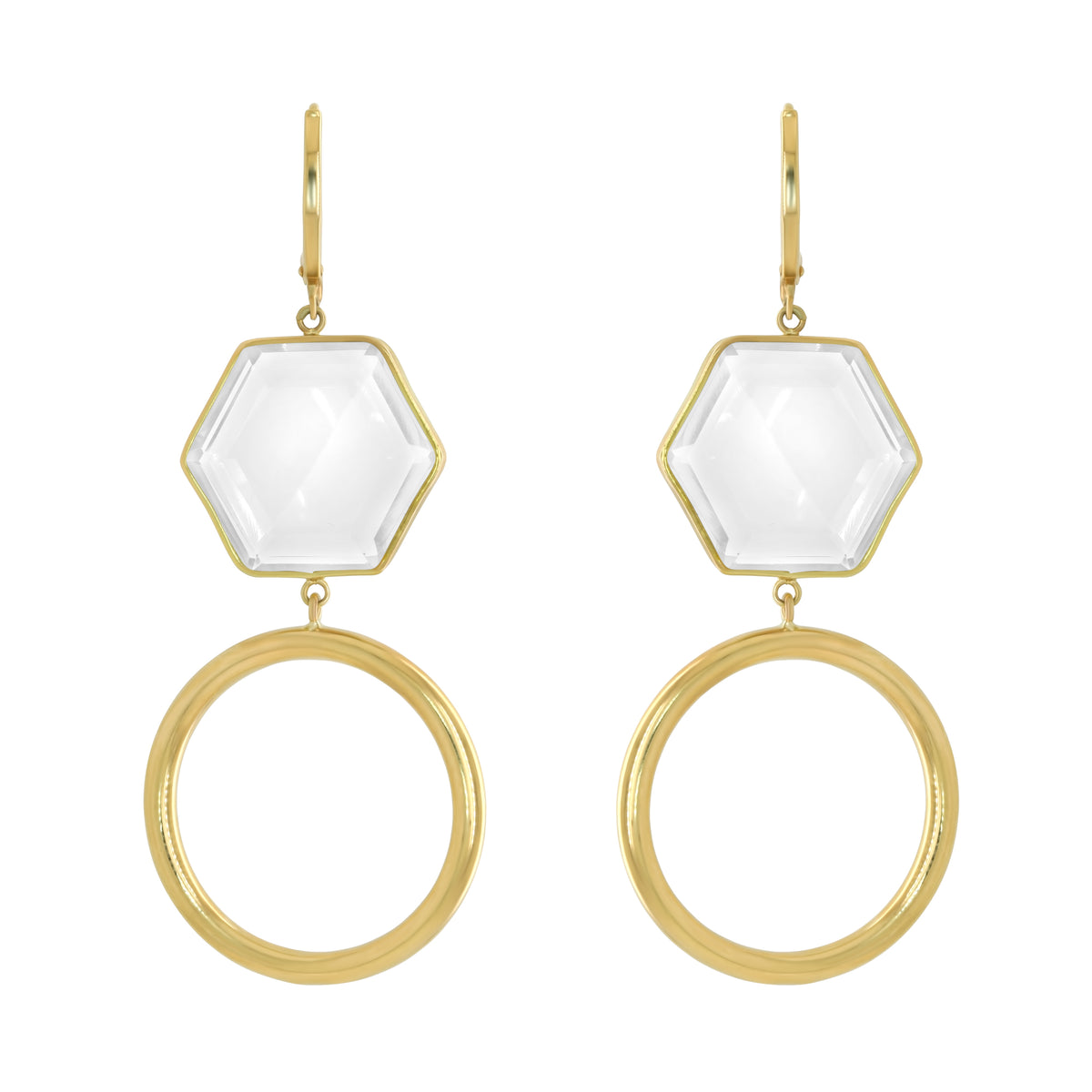 Jay Feder 14K Yellow Gold Gray Amethyst Diamond Earrings