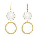 Jay Feder 14K Yellow Gold Gray Amethyst Diamond Earrings