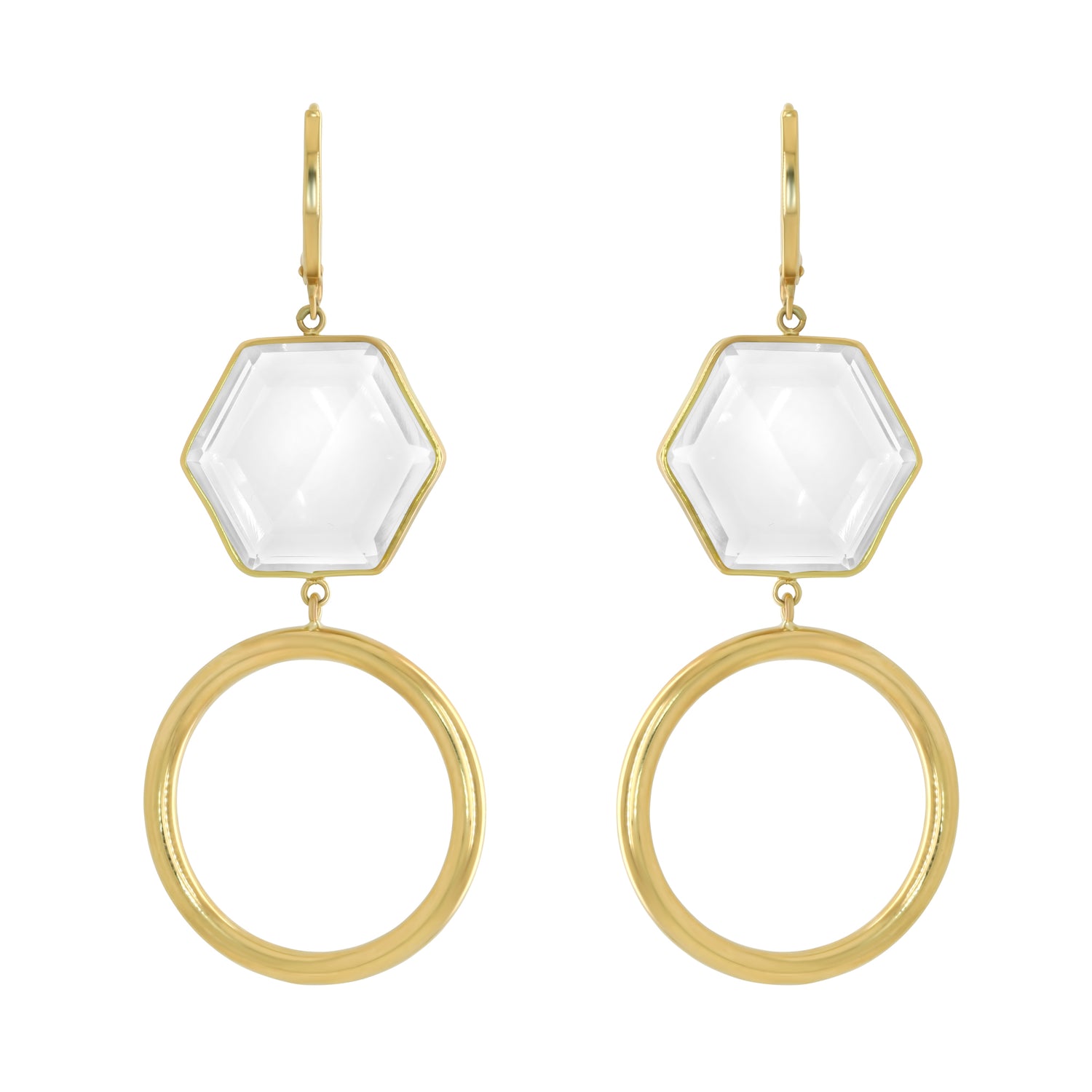 Jay Feder 14K Yellow Gold Gray Amethyst Diamond Earrings