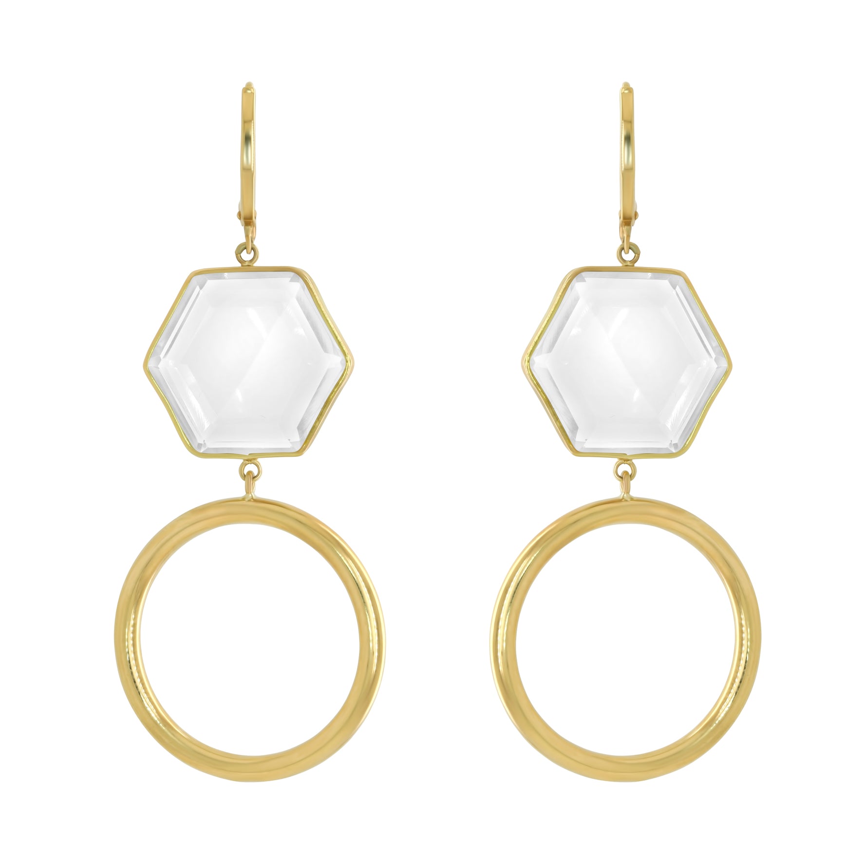 Jay Feder 14K Yellow Gold Gray Amethyst Diamond Earrings