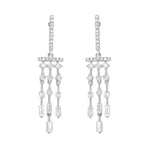 Jay Feder 14K White Gold Diamond Bar Dangle Earrings