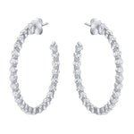 Jay Feder 14K White Gold Diamond Hoop Earrings