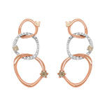 Shiva 18K Two Tone Rose and White Gold Diamond Pave Earrings
