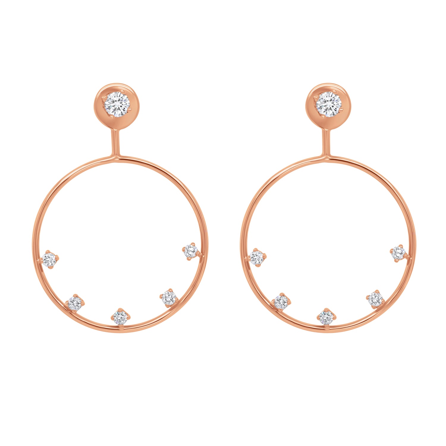 Shiva 18K Rose Gold Diamond Earrings