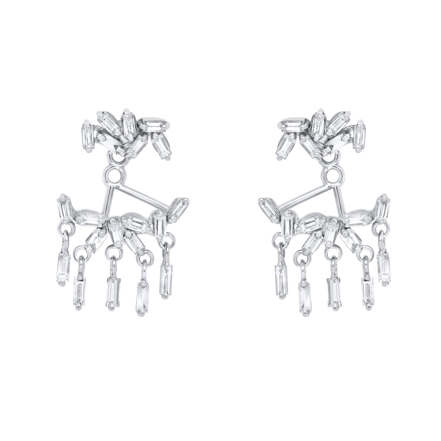 Suzanne Kalan 18K White Gold Diamond Earrings