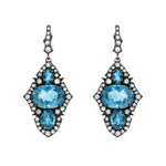 Jay Feder Silver Blue Topaz Chandelier Earrings