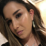 Laura Medine 18k Yellow Gold Diamond Turquoise Teardrop Earrings