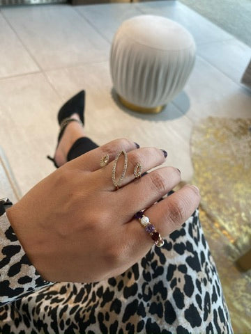 Eden Presley 14K Yellow Gold Round Colored Stone Eternity Band