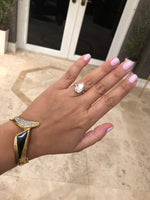 Jay Feder 18K Yellow Gold Diamond Black Onyx Vintage Bangle Bracelet