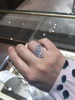 Jay Feder 18k white gold diamond Open Sided Abstract Band