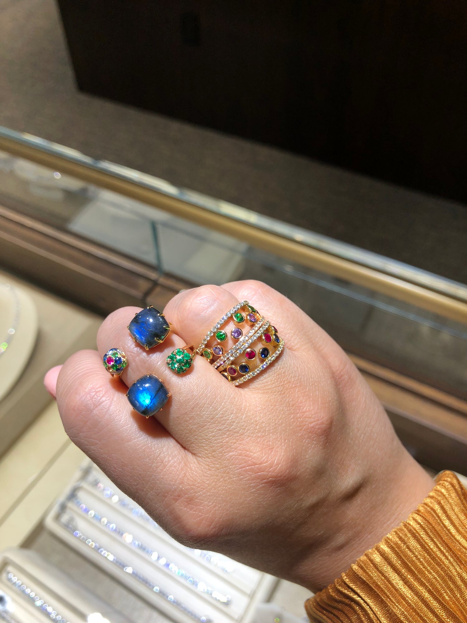 Khai Khai 18k yellow gold Ruby Diamond CROWN RING