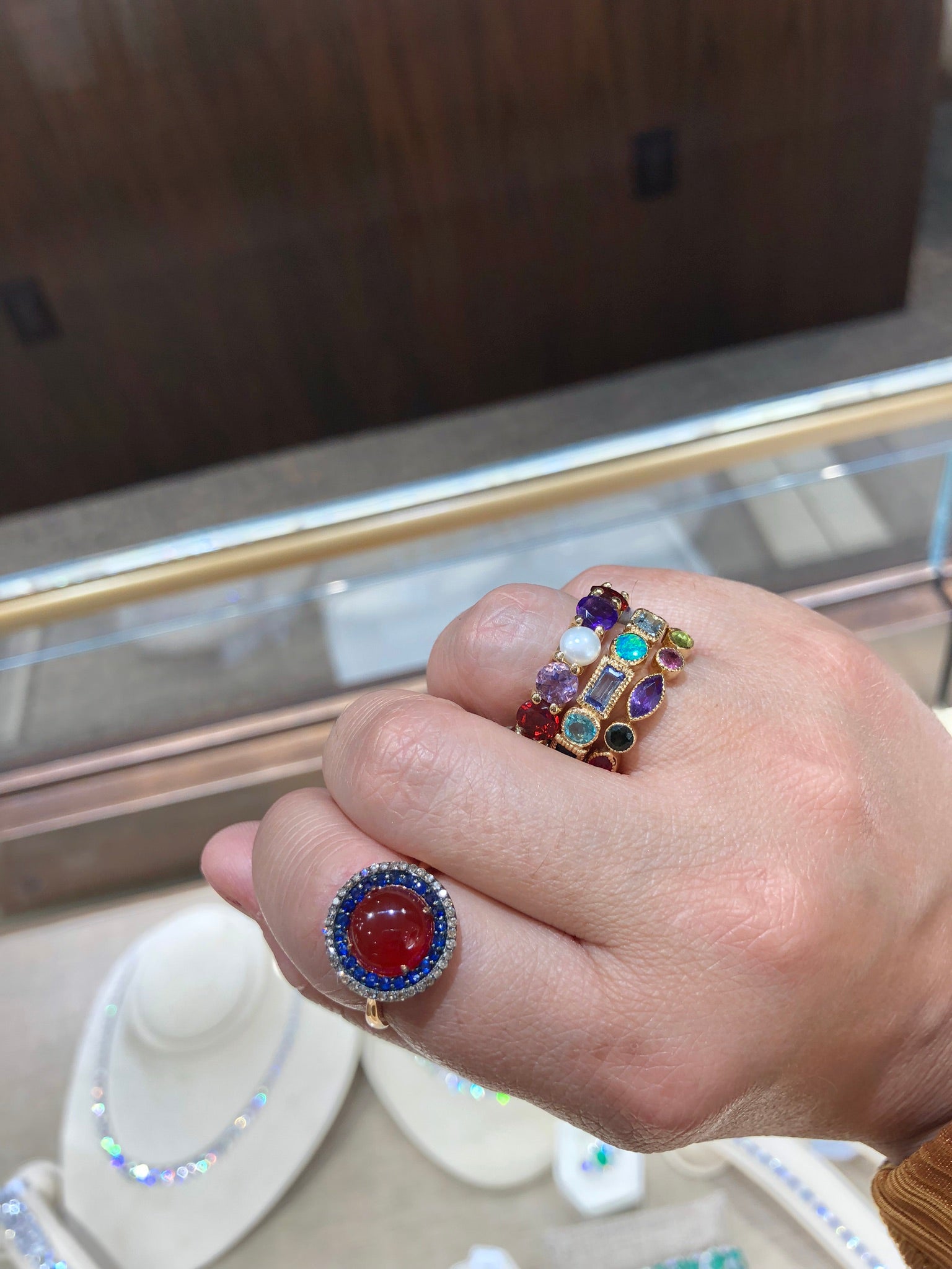 Eden Presley 14K Yellow Gold Round Colored Stone Eternity Band