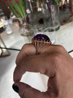 Roule & Co. Amethyst Cabochon and pink Sapphire 18K Rose Gold ring