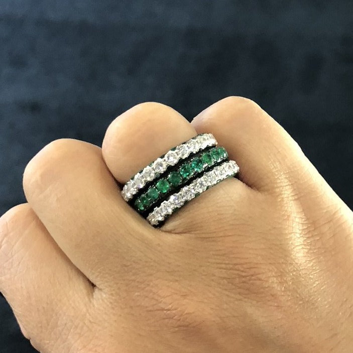 Graziela Gems 18K white gold ruby 3 sided eternity band