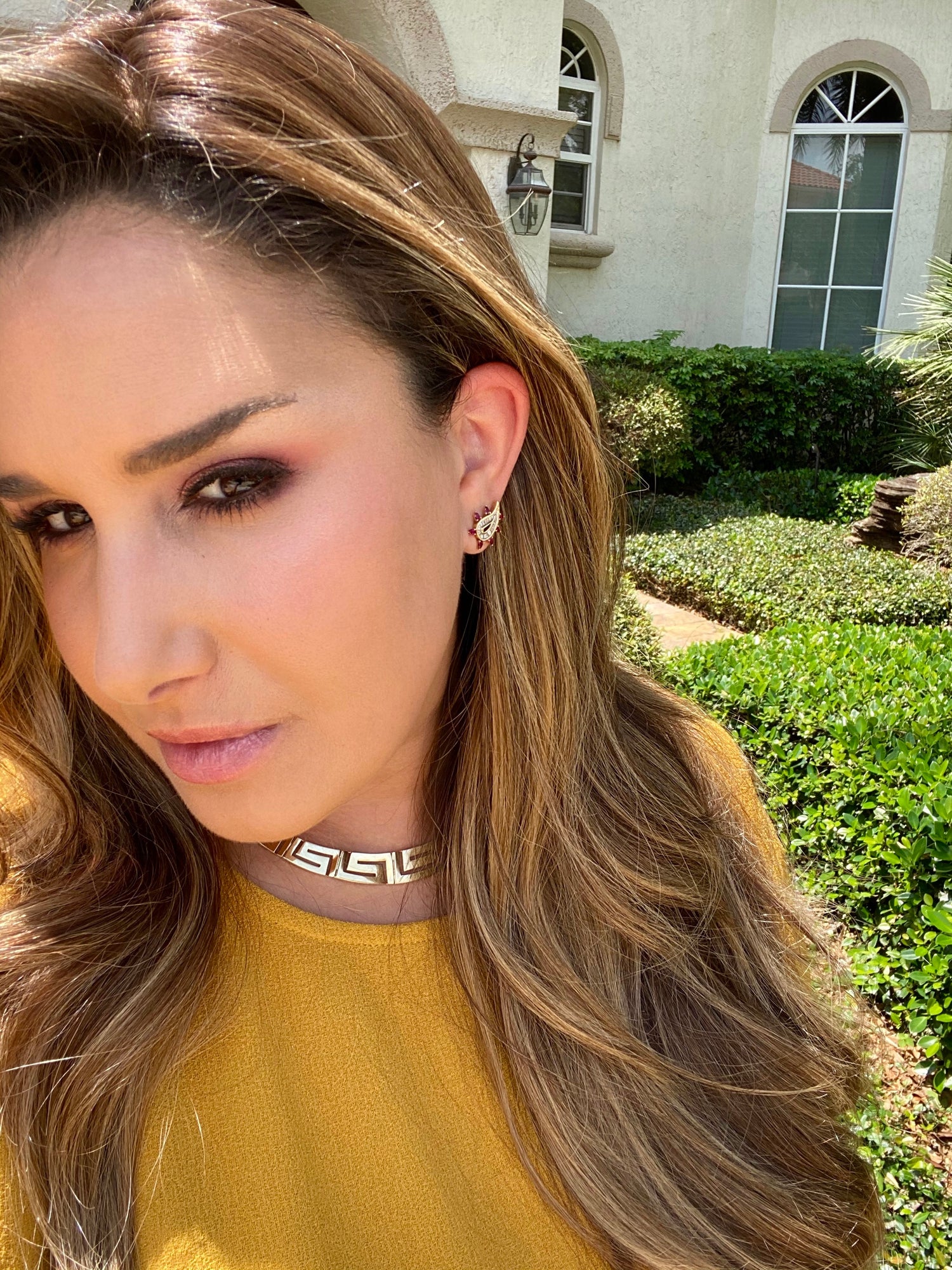 Khai Khai 18k yellow gold  Ruby Diamond paisley Earrings