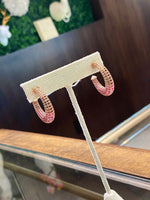 Roule & Co. 18K Rose Gold Lattice Crescent Moon hoop Earring