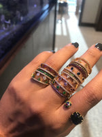 Khai Khai 18k Yellow Gold Pink Sapphire Diamond Crown Band Ring