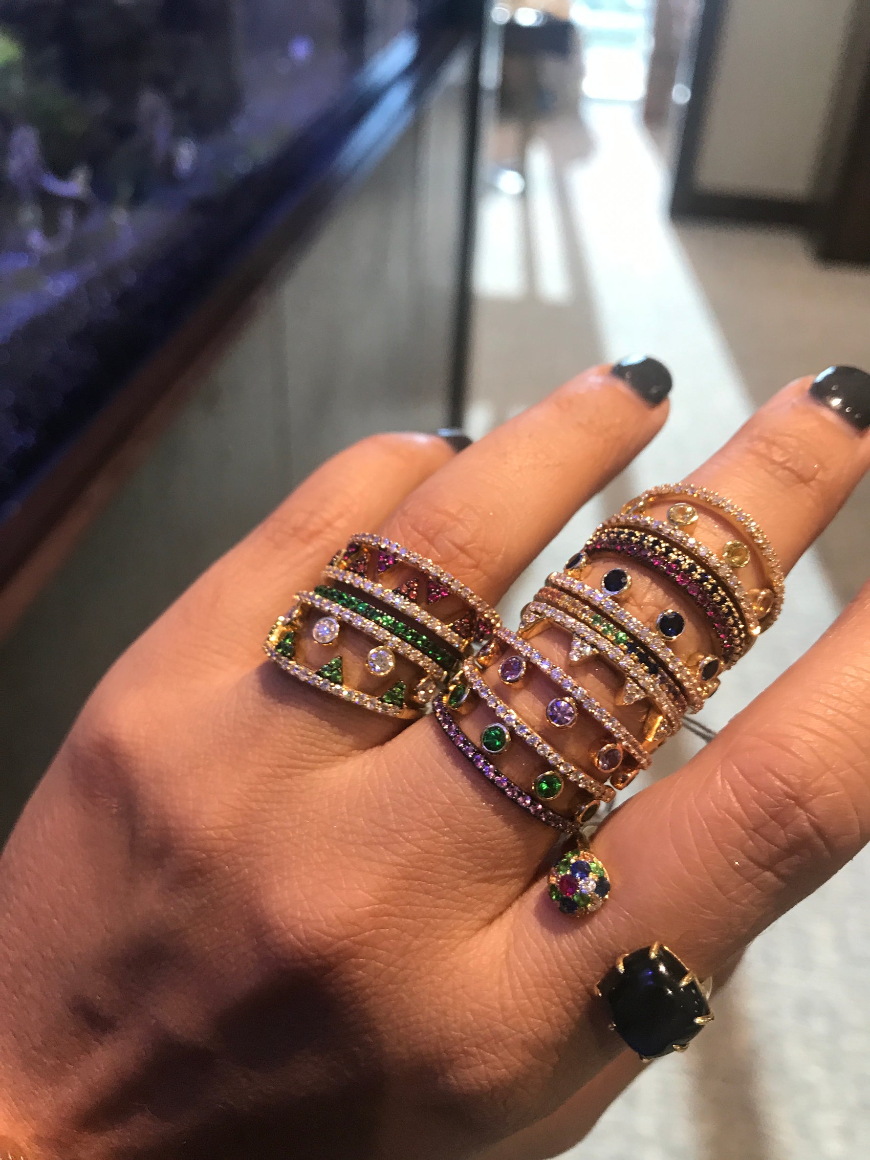 Khai Khai 18k Yellow Gold Pink Sapphire Diamond Crown Band Ring