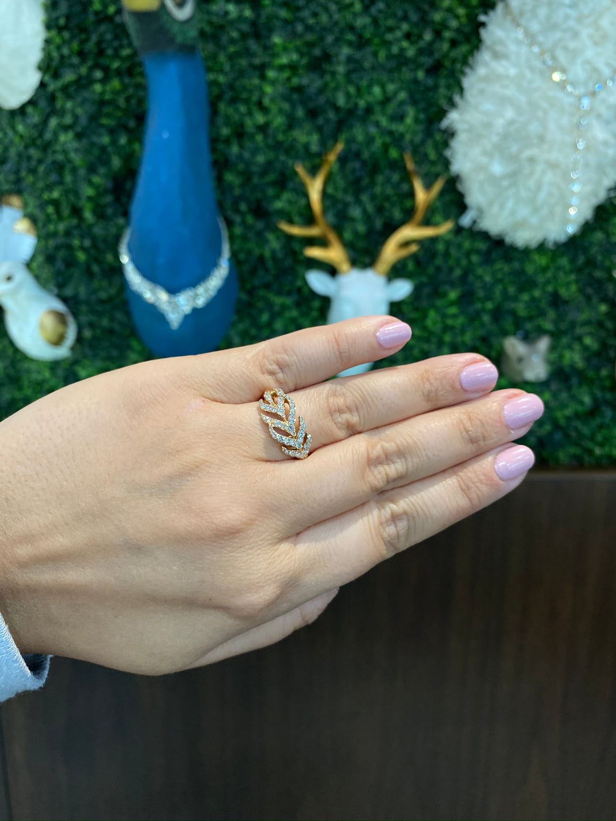 Sutra 18K Rose Gold Feather Collection Diamond Ring - Jay Feder Jewelers - Engagement rings - Custom Jewelry - We buy estate jewelry