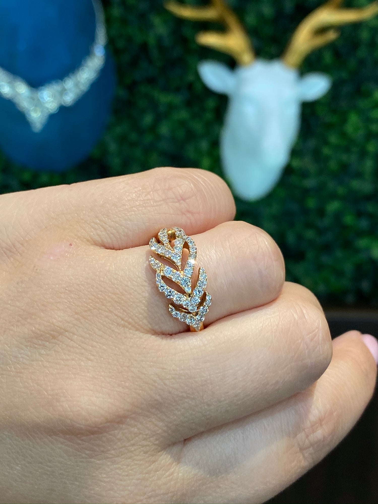 Sutra 18K Rose Gold Feather Collection Diamond Ring - Jay Feder Jewelers - Engagement rings - Custom Jewelry - We buy estate jewelry