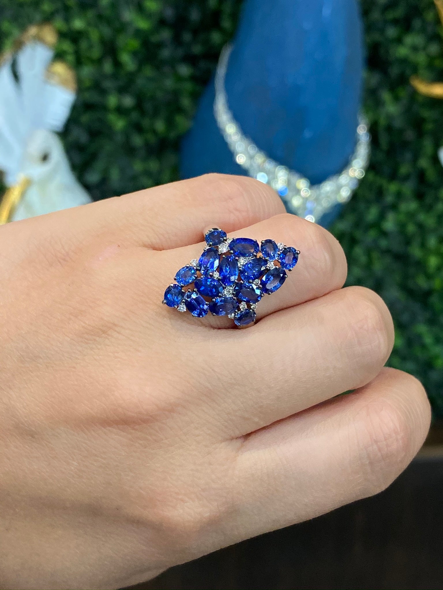 Sutra 18K White Gold Mosaic Collection sapphire ring - Jay Feder Jewelers - Engagement rings - Custom Jewelry - We buy estate jewelry
