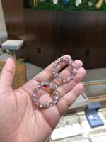 Laura Medine 18k White gold Moonstone diamond circle Wreath Earrings