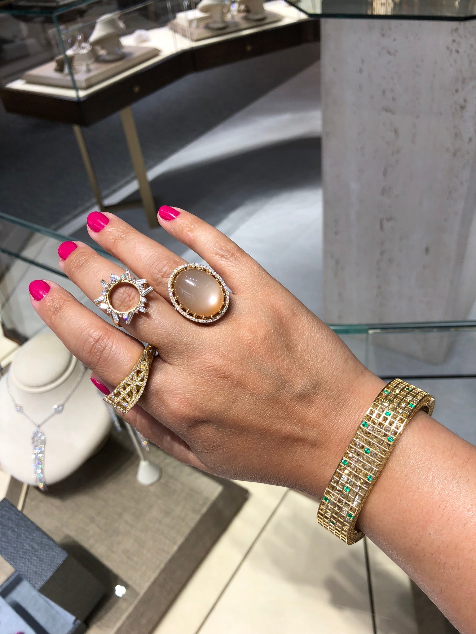 Roule & Co. 18K Yellow Gold Yellow Sapphire Emerald Pixel Dust Bracelet