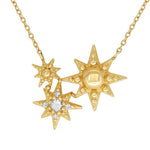 Anzie 14K Yellow Gold Triple Starburst Pendant - Jay Feder Jewelers
