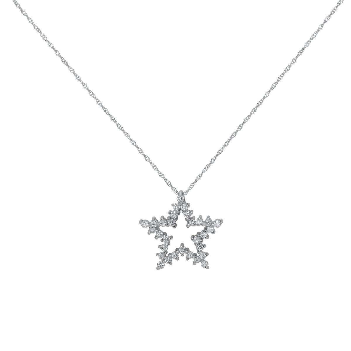Jay Feder 14K White Gold & Diamond Five Point Star Necklace