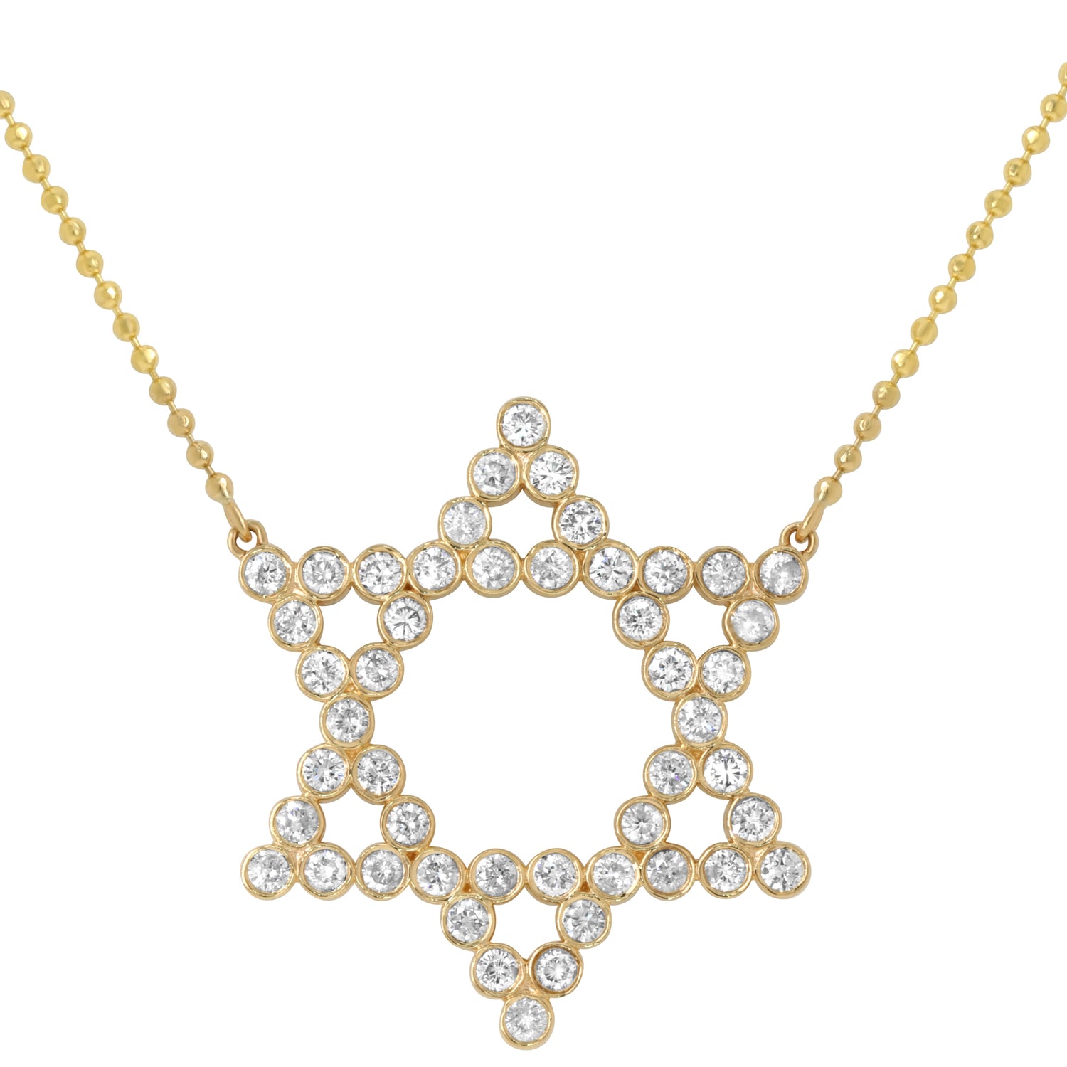 Jay Feder 14K Yellow Gold Diamond Star of David Necklace