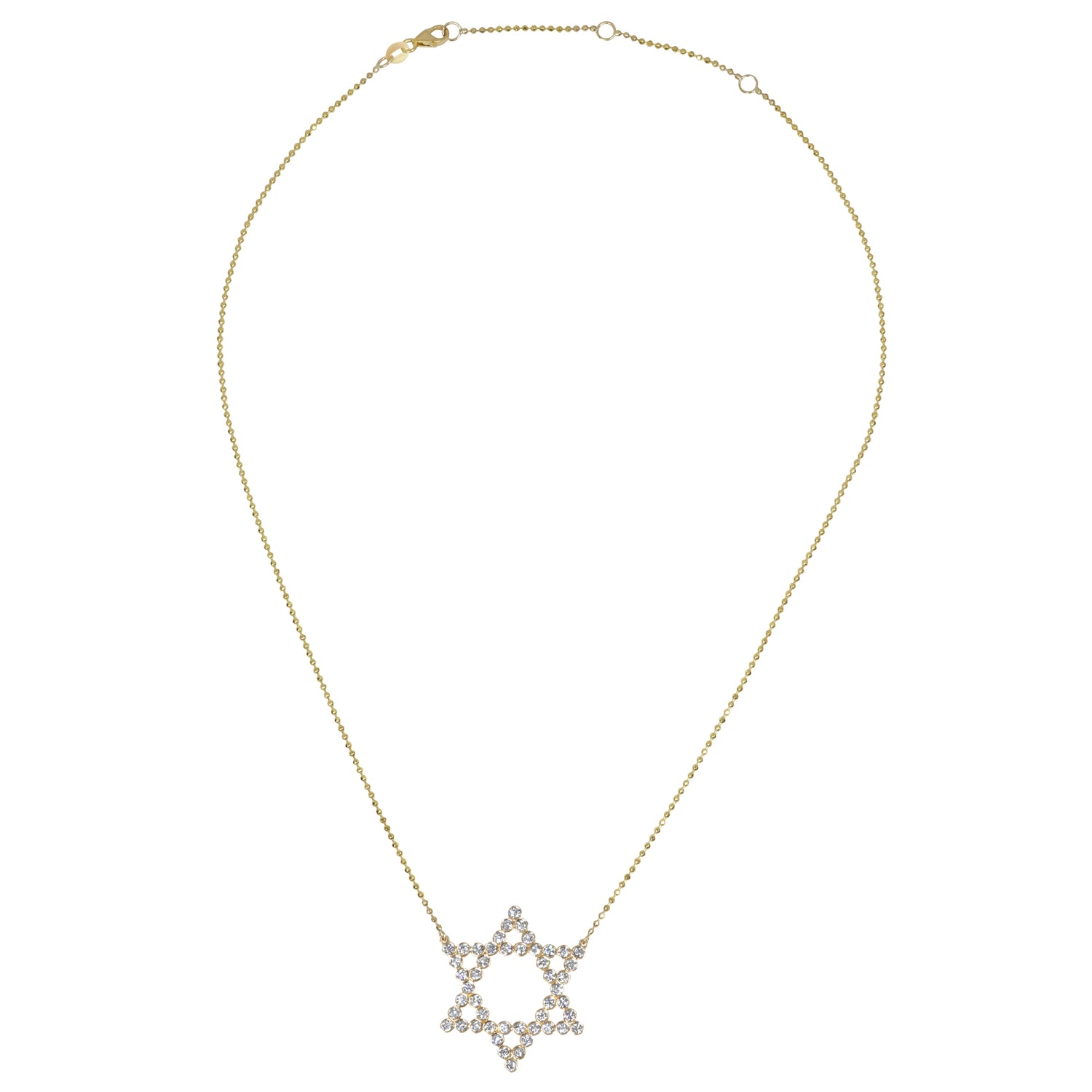 Jay Feder 14K Yellow Gold Diamond Star of David Necklace