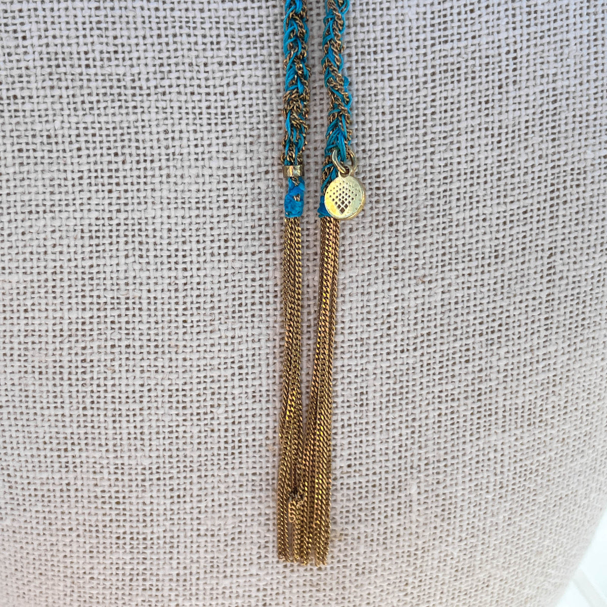 Jay Feder Silver Turquise Silk Lariat Necklace - Jay Feder Jewelers