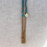 Jay Feder Silver Turquise Silk Lariat Necklace - Jay Feder Jewelers