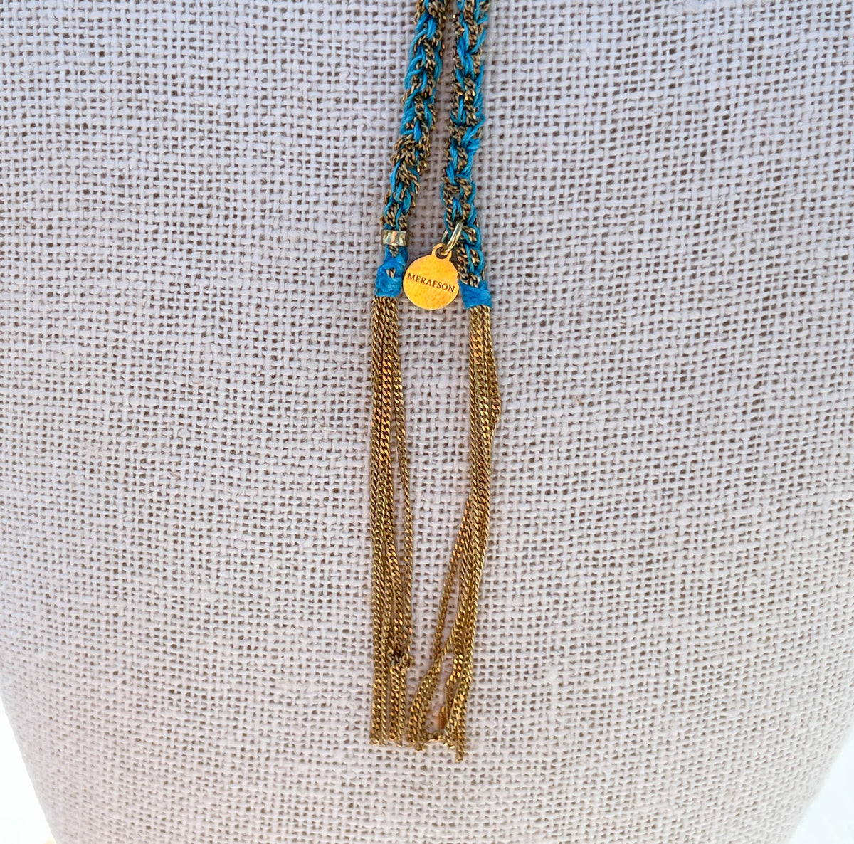 Jay Feder Silver Turquise Silk Lariat Necklace - Jay Feder Jewelers