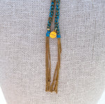 Jay Feder Silver Turquise Silk Lariat Necklace - Jay Feder Jewelers