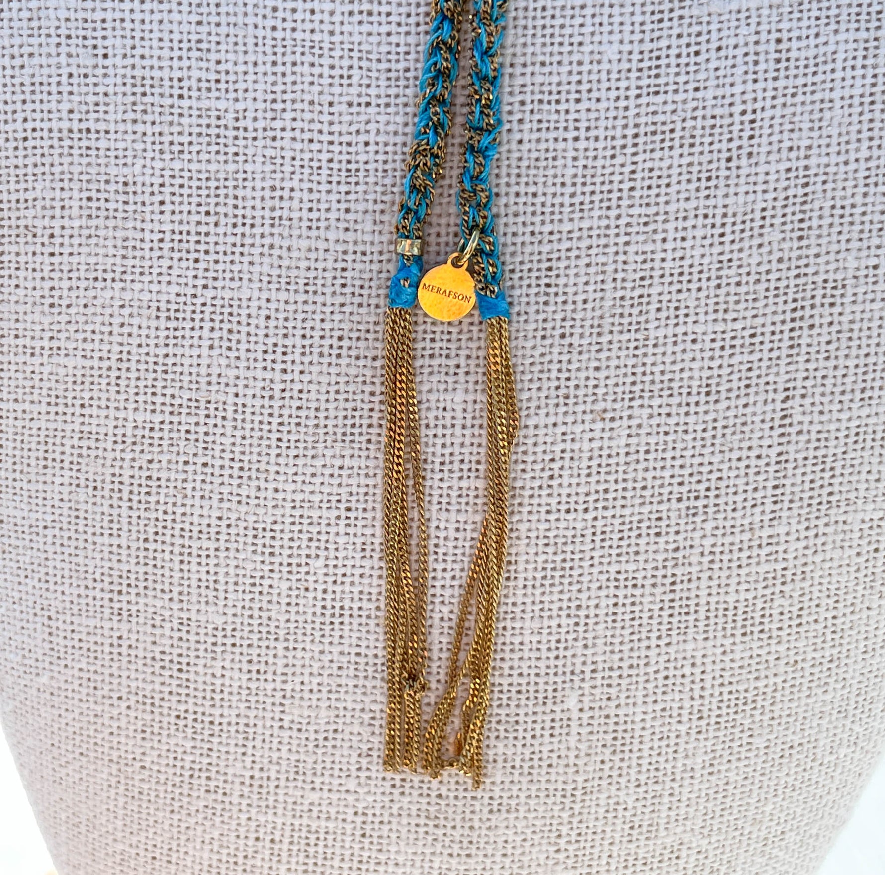 Jay Feder Silver Turquise Silk Lariat Necklace - Jay Feder Jewelers