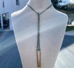Jay Feder Silver Turquise Silk Lariat Necklace - Jay Feder Jewelers