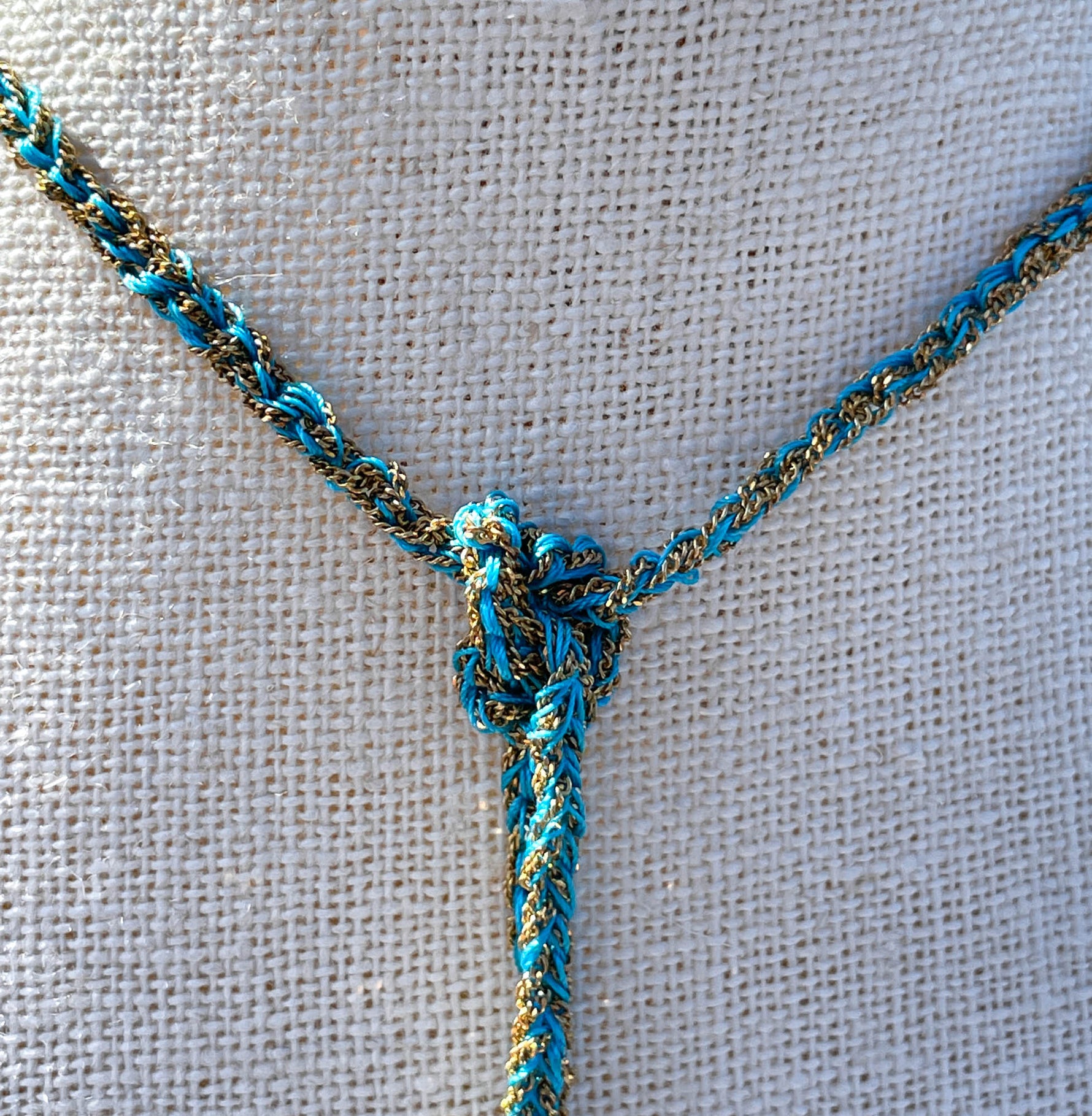 Jay Feder Silver Turquise Silk Lariat Necklace - Jay Feder Jewelers