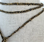 Jay Feder 14K Yellow Gold Black Narl lariat Necklace