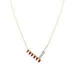 Khai Khai 18k Yellow Gold Ruby Diamond Palme Necklace