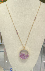 Moritz Glik 18K Rose Gold Diamond Lavender White Sapphire Shaker Necklace