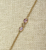 Moritz Glik 18K Rose Gold Diamond Lavender White Sapphire Shaker Necklace