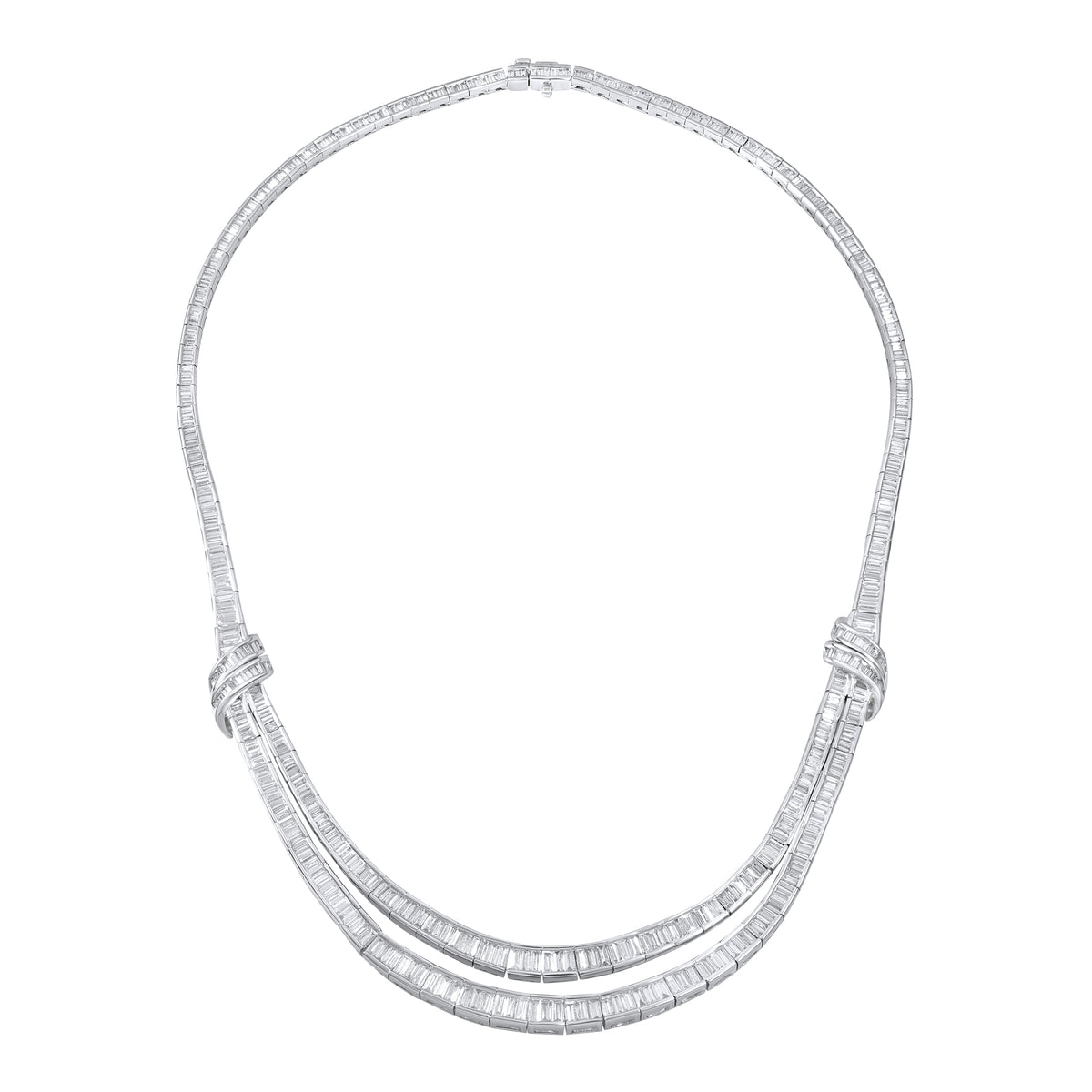 Jay Feder Platinum Diamond Collar Necklace