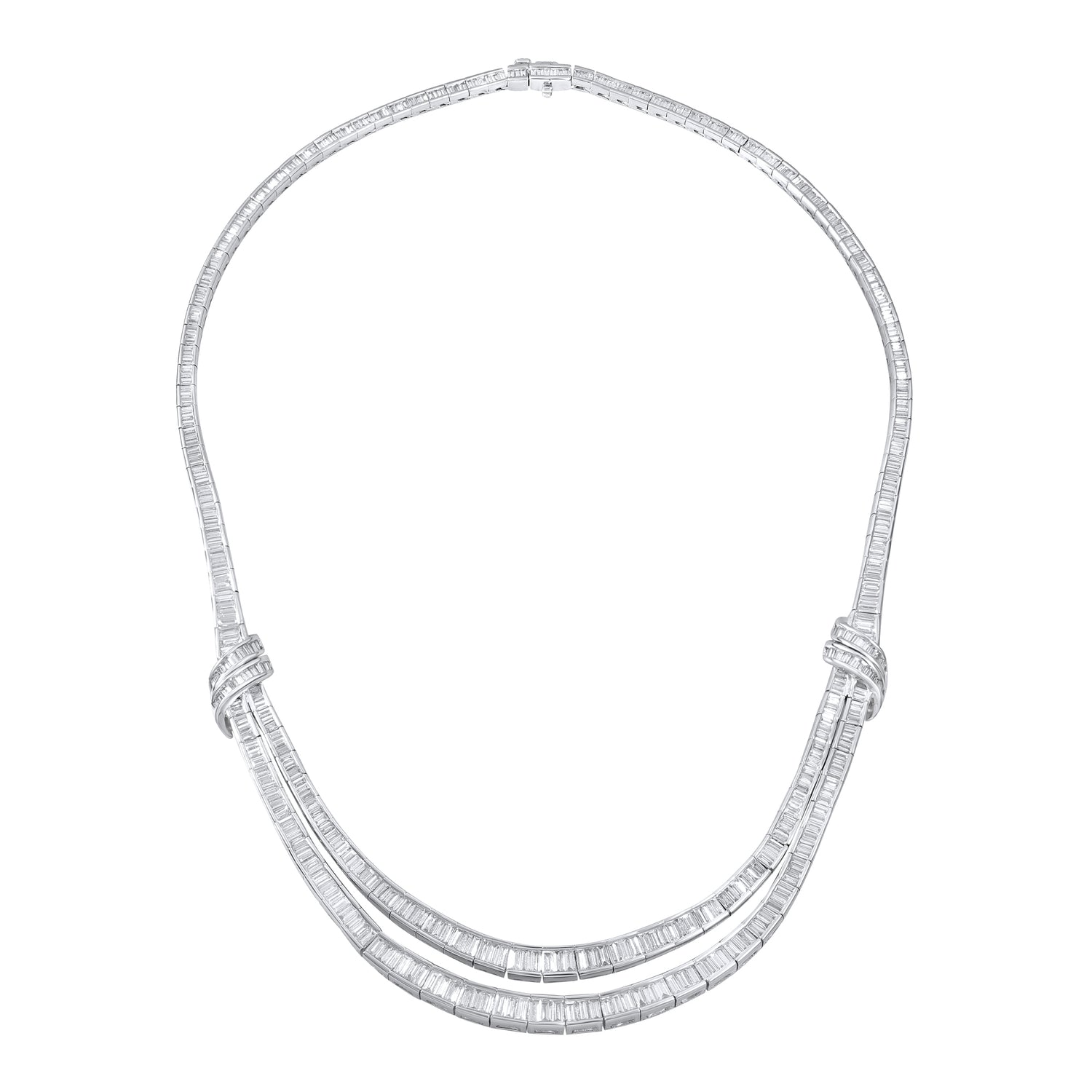 Jay Feder Platinum Diamond Collar Necklace