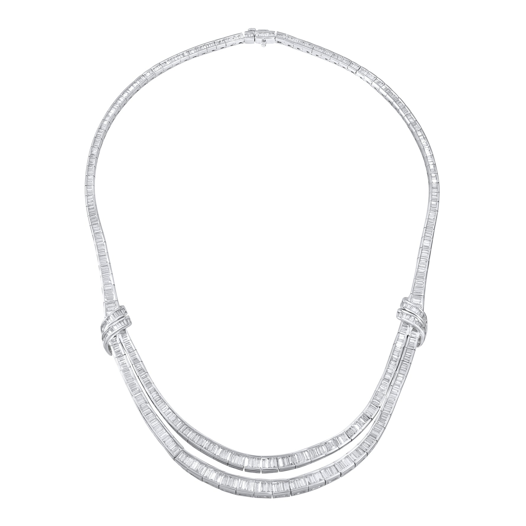 Jay Feder Platinum Diamond Collar Necklace