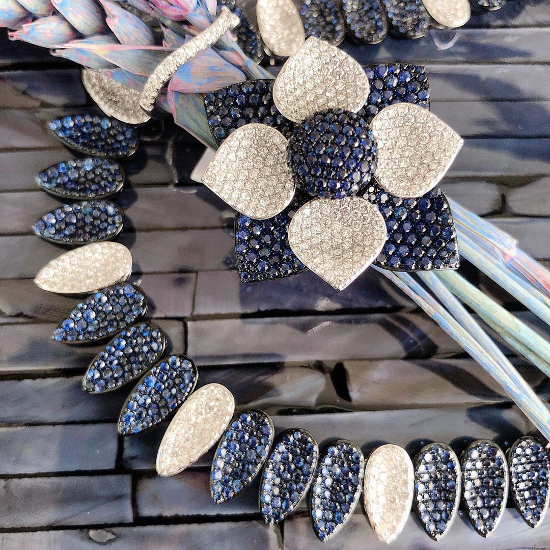 Sutra 18K White Gold Kashmir Collection Diamond Ruby Collar - Jay Feder Jewelers - Engagement rings - Custom Jewelry - We buy estate jewelry