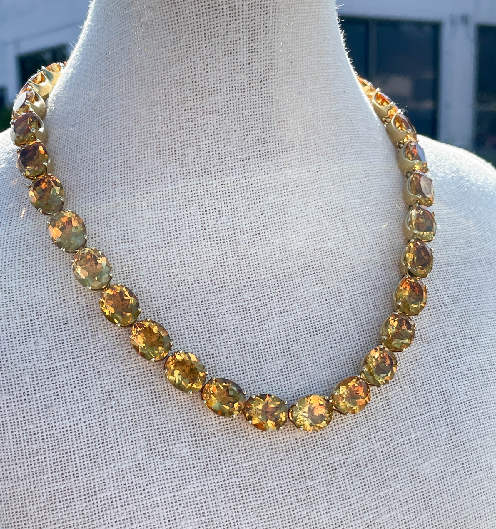 Golden Party Wear Natural Raw Citrine Necklace, Size: 18 Inch at Rs  130/piece in Jaipur