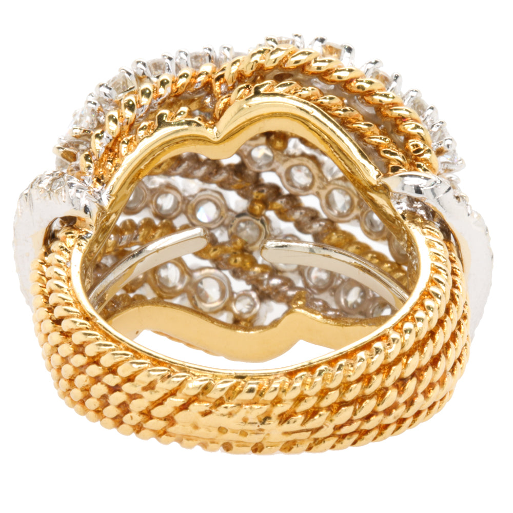 Jay Feder 14K Yellow Gold diamond Domed Ring