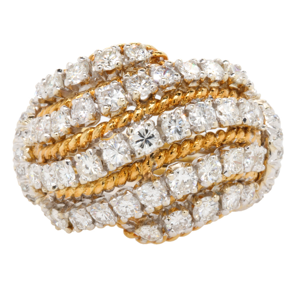 Jay Feder 14K Yellow Gold diamond Domed Ring